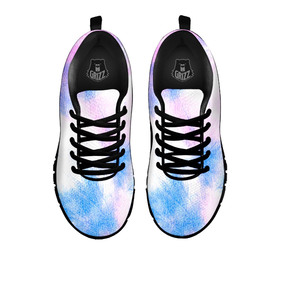 Tie Dye Pink And Teal Print Black Sneaker-grizzshop