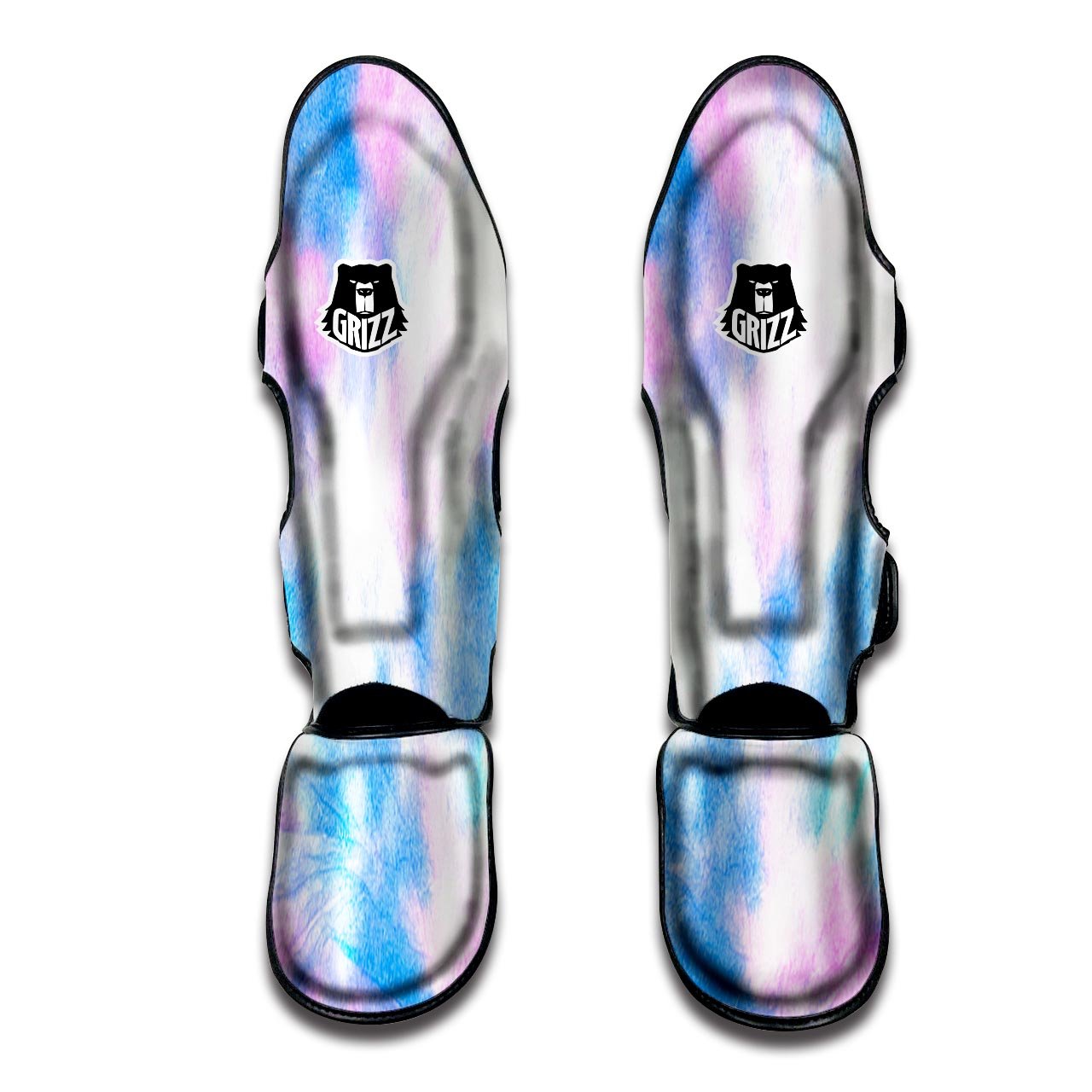 Tie Dye Pink And Teal Print Muay Thai Shin Guards-grizzshop