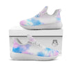 Tie Dye Pink And Teal Print White Athletic Shoes-grizzshop