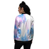 Tie Dye Pink And Teal Print Women's Bomber Jacket-grizzshop