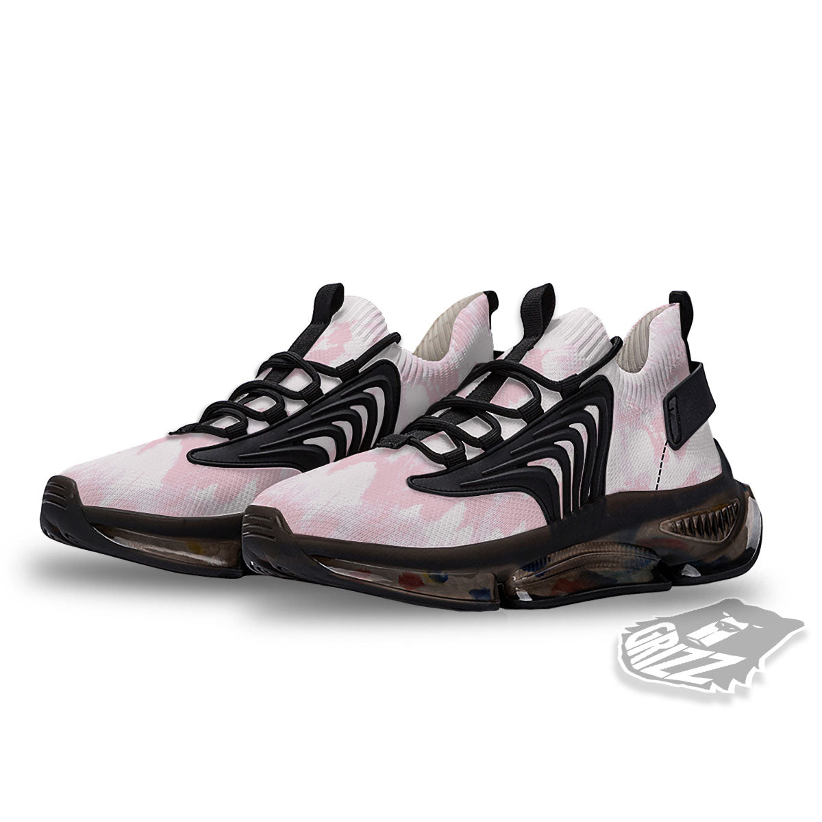 Tie Dye Pink Print Black Gym Shoes-grizzshop