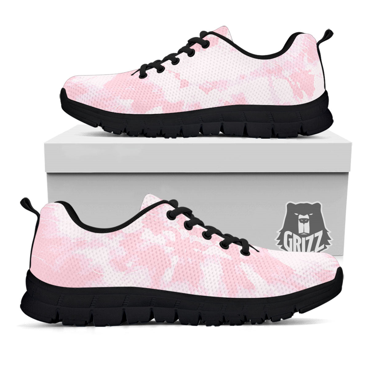 Tie Dye Pink Print Black Sneaker-grizzshop