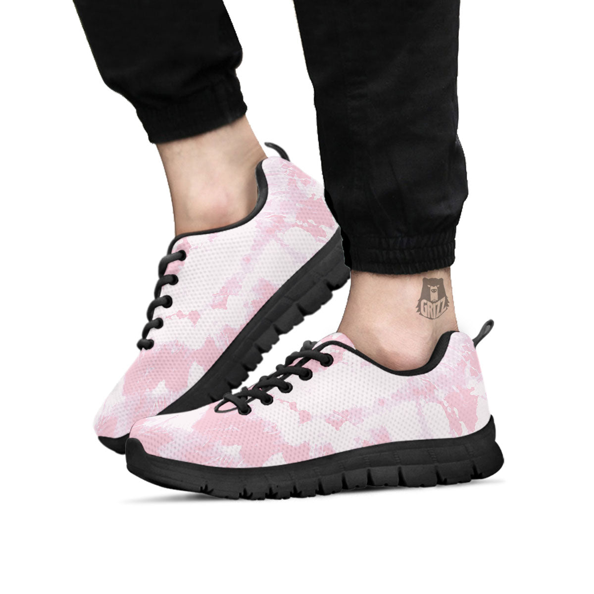 Tie Dye Pink Print Black Sneaker-grizzshop