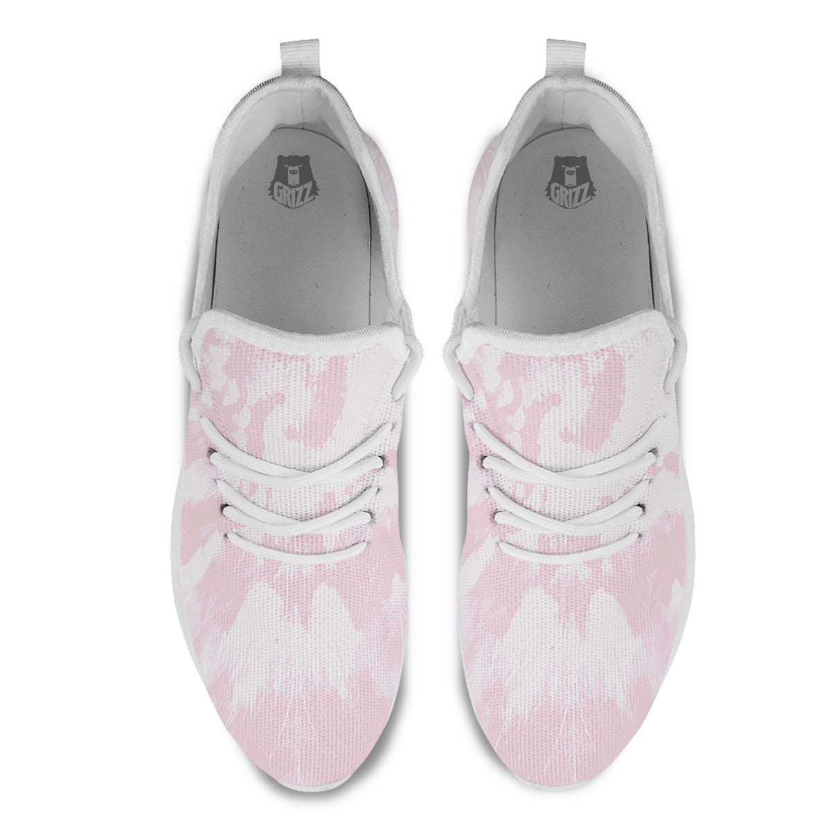 Tie Dye Pink Print White Athletic Shoes-grizzshop