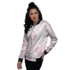 Tie Dye Pink Print Women's Bomber Jacket-grizzshop