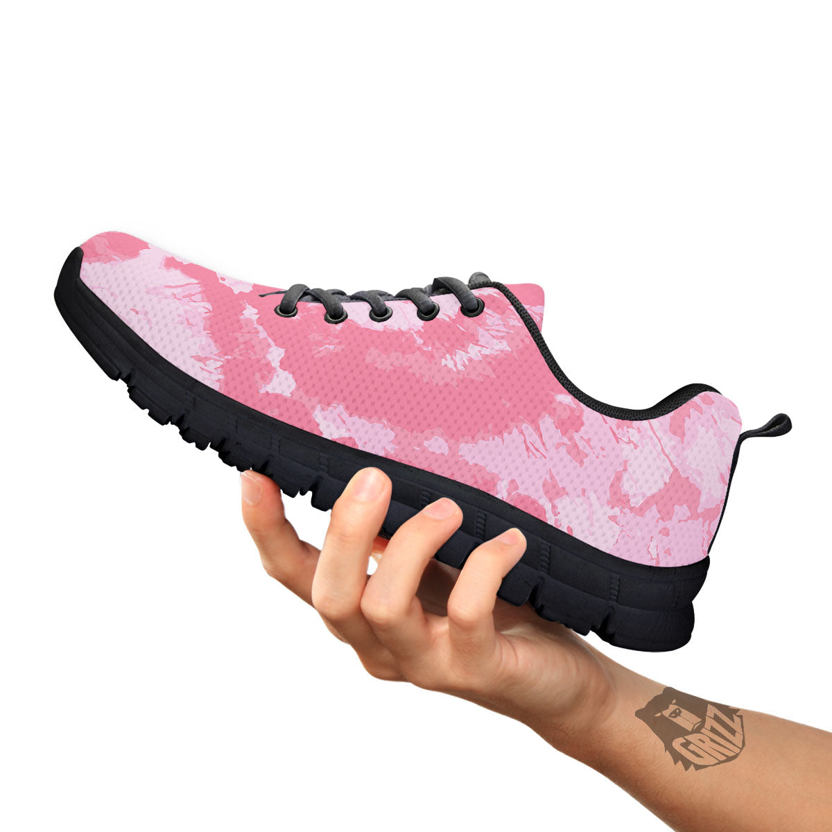 Tie Dye Pink Shibori Print Black Sneaker-grizzshop