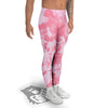 Tie Dye Pink Shibori Print Men's Leggings-grizzshop