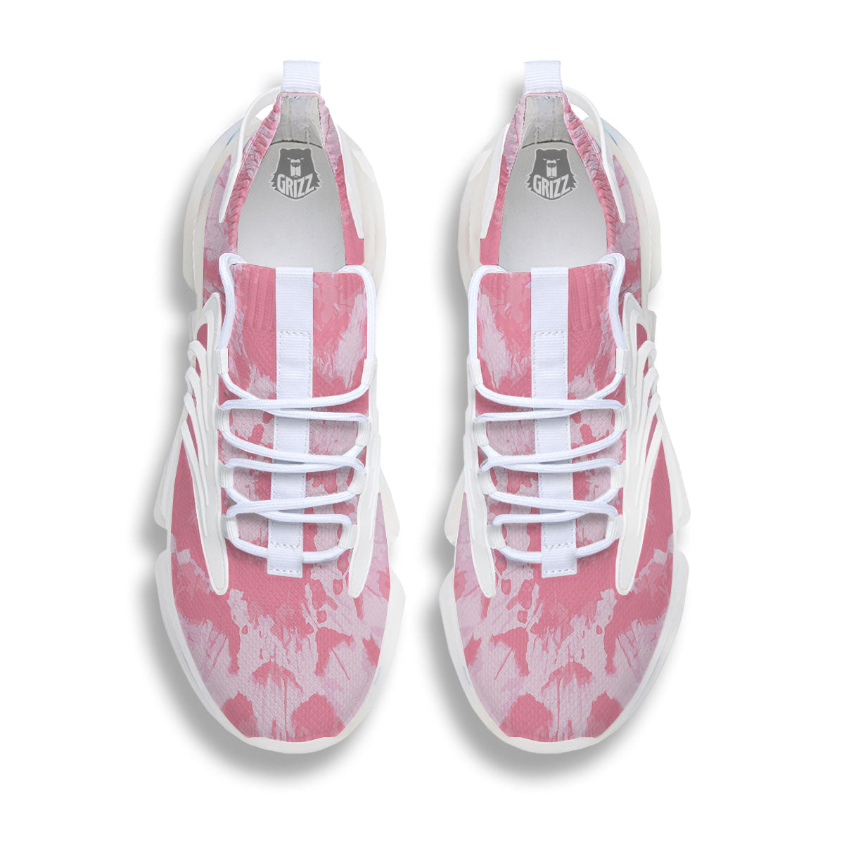 Tie Dye Pink Shibori Print White Gym Shoes-grizzshop
