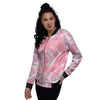 Tie Dye Pink Shibori Print Women's Bomber Jacket-grizzshop