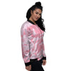 Tie Dye Pink Shibori Print Women's Bomber Jacket-grizzshop