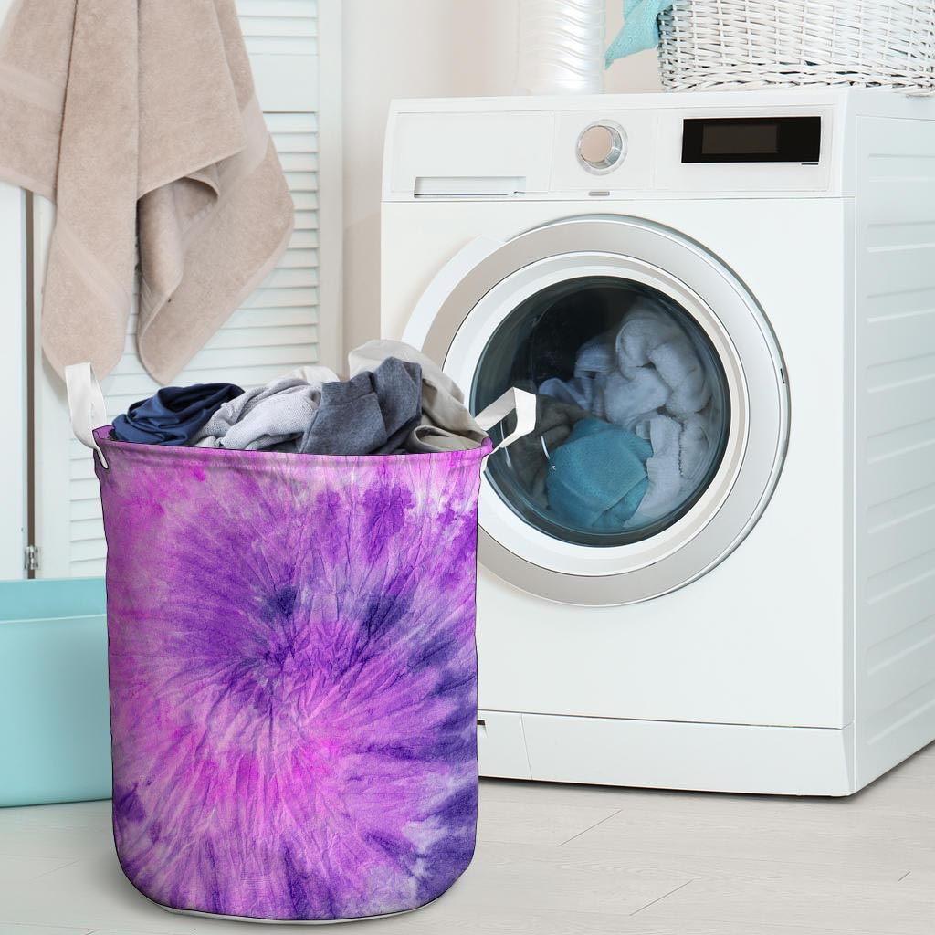 Tie Dye Purple Laundry Basket-grizzshop