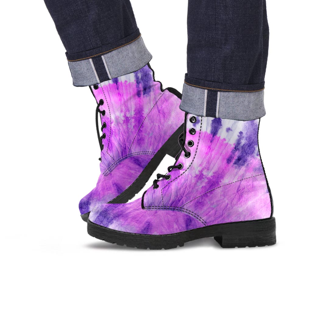 Tie Dye Purple Men's Boots-grizzshop