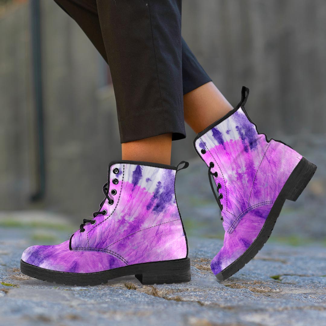 Tie Dye Purple Men's Boots-grizzshop