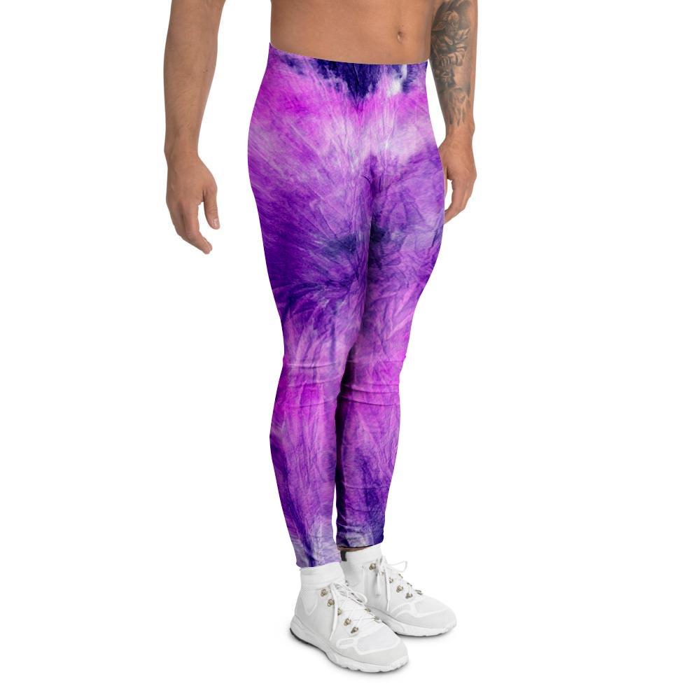 Tie Dye Purple Men's Leggings-grizzshop