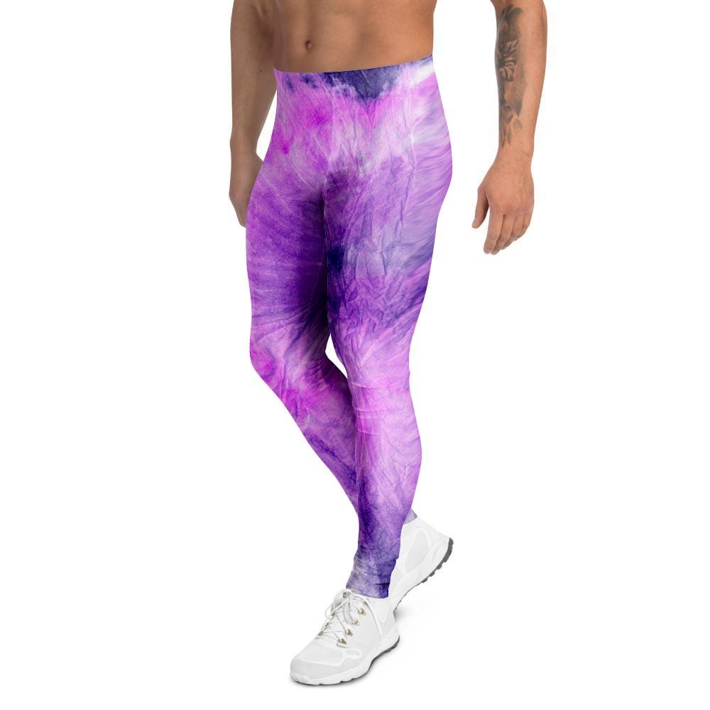 Tie Dye Purple Men's Leggings-grizzshop