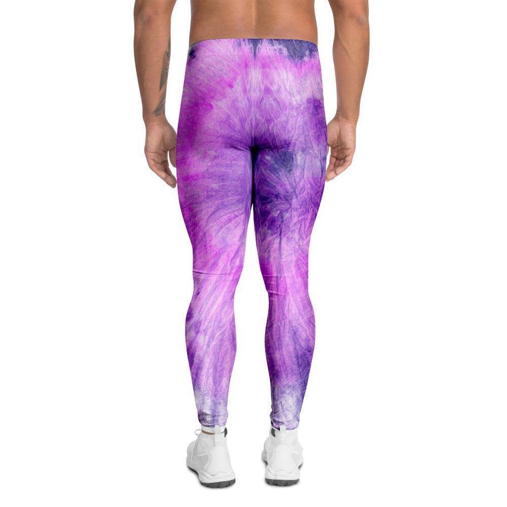 Tie Dye Purple Men's Leggings-grizzshop