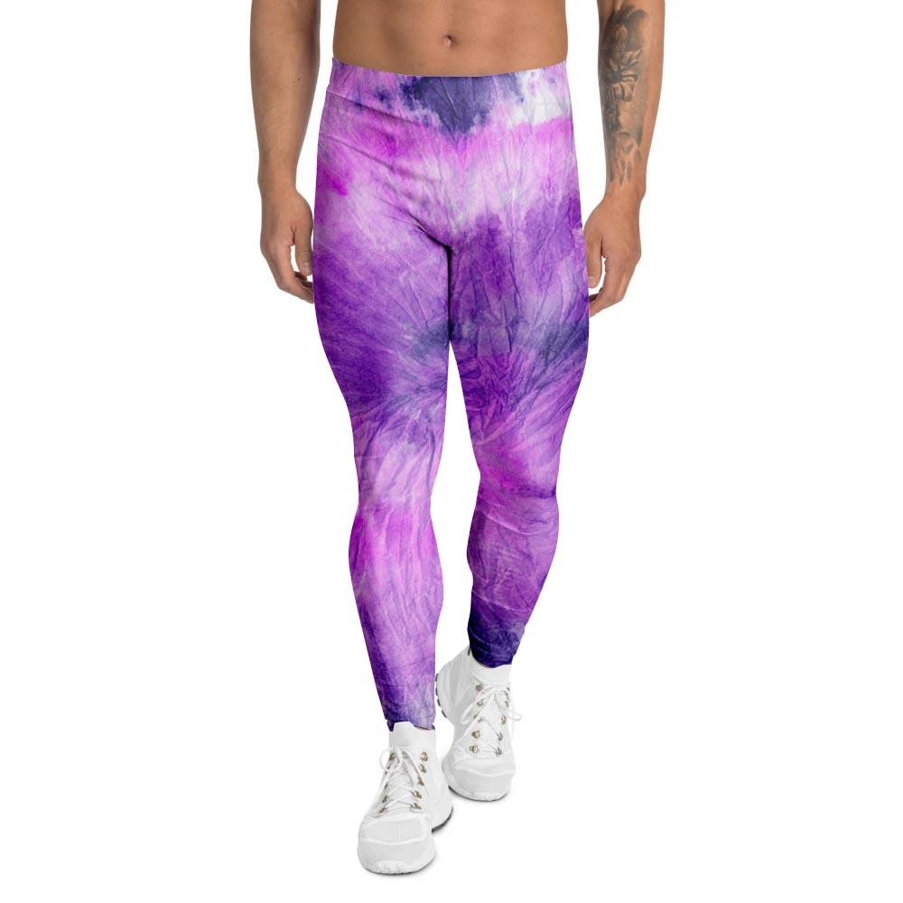 Tie Dye Purple Men's Leggings-grizzshop