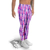 Tie Dye Purple Pink Print Pattern Men's Leggings-grizzshop