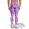 Tie Dye Purple Pink Print Pattern Men's Leggings-grizzshop