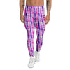 Tie Dye Purple Pink Print Pattern Men's Leggings-grizzshop