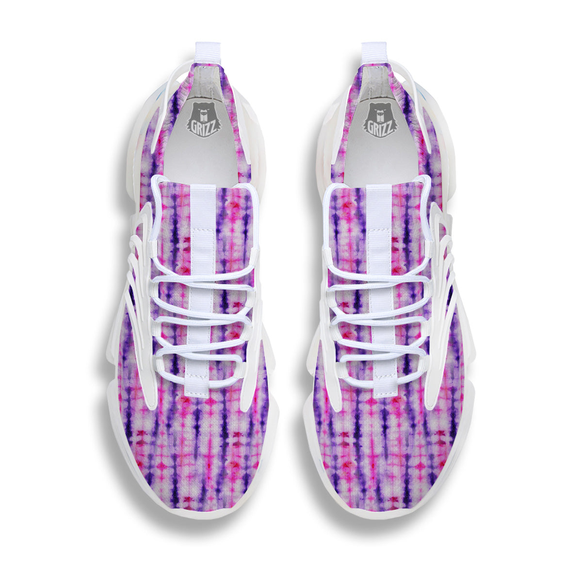 Tie Dye Purple Pink Print Pattern White Gym Shoes-grizzshop