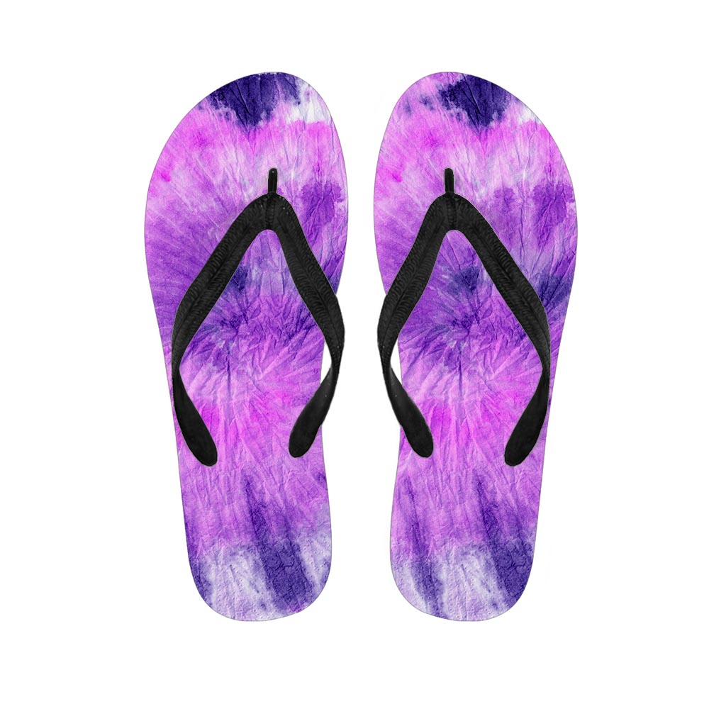 Tie Dye Purple Women's Flip Flops-grizzshop