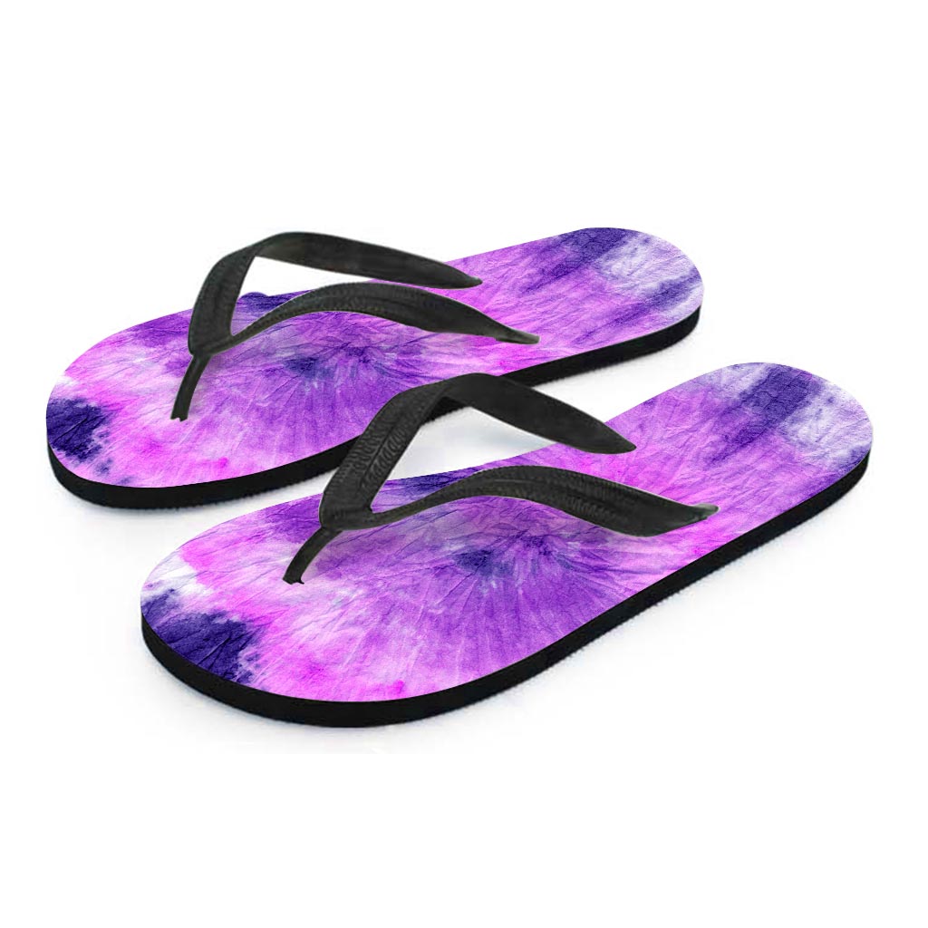 Tie Dye Purple Women's Flip Flops-grizzshop