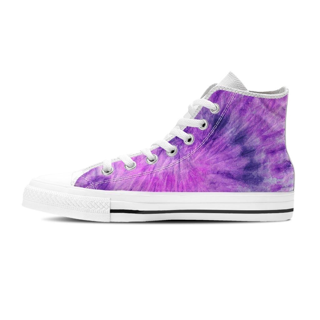 Tie Dye Purple Women's High Top Shoes-grizzshop