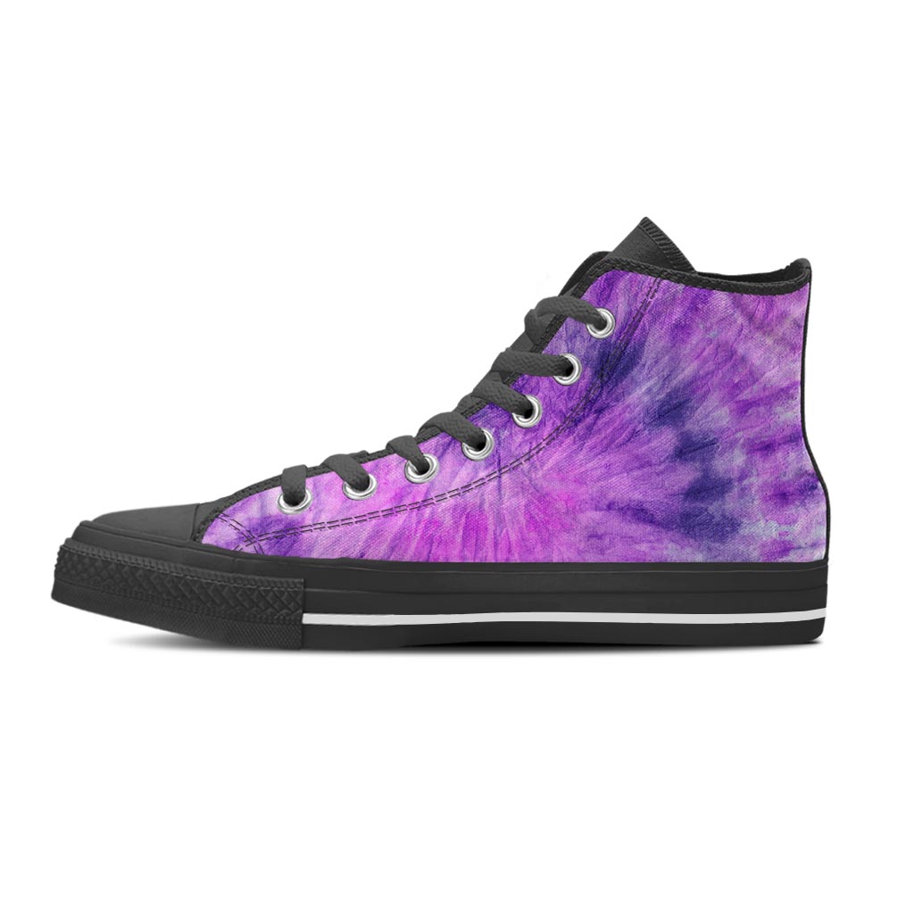 Tie Dye Purple Women's High Top Shoes-grizzshop