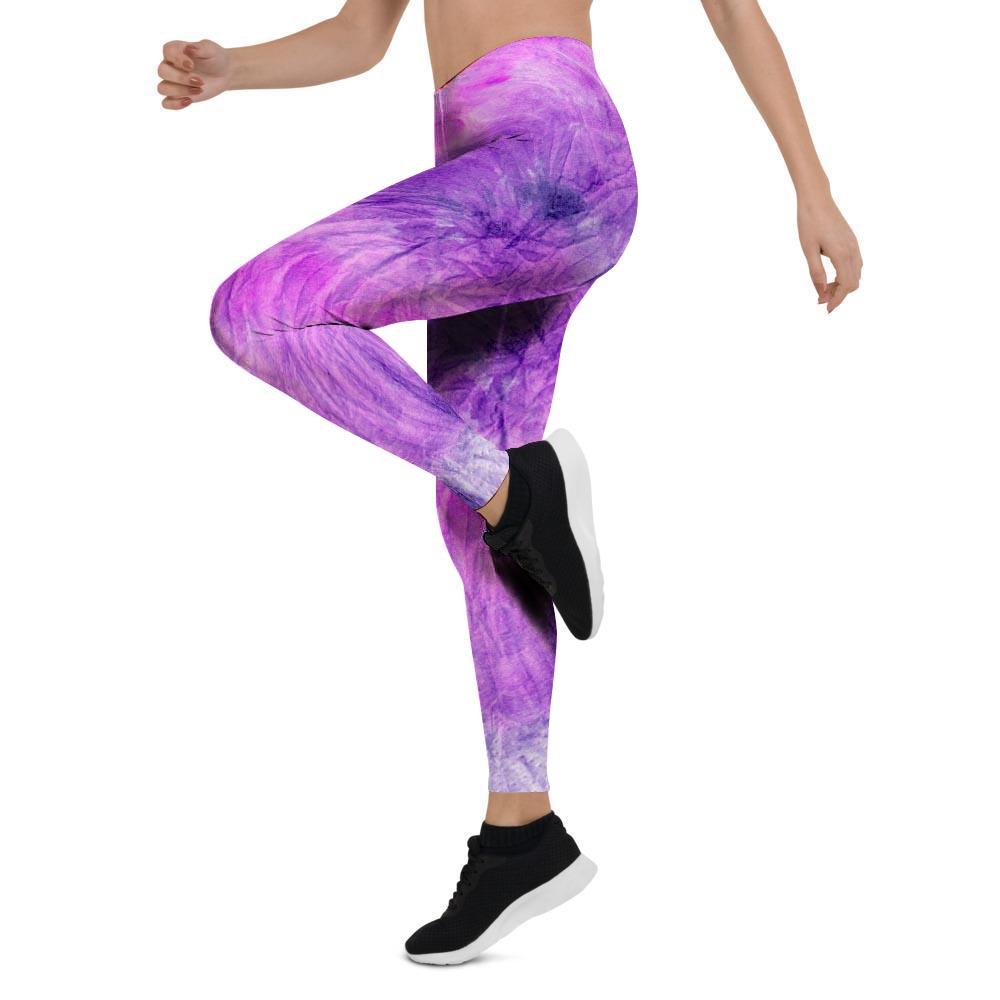 Tie Dye Purple Women's Leggings-grizzshop