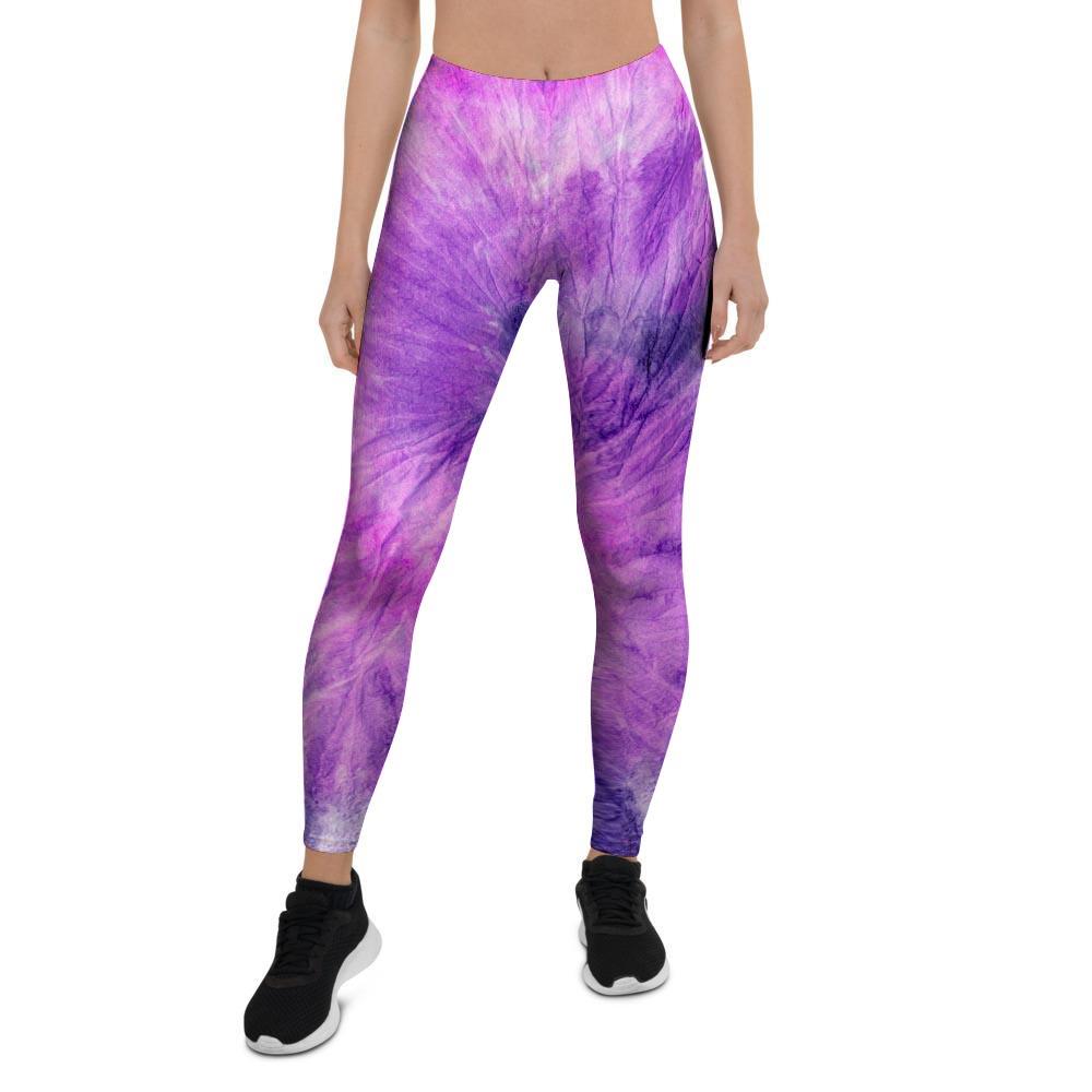 Tie Dye Purple Women's Leggings-grizzshop