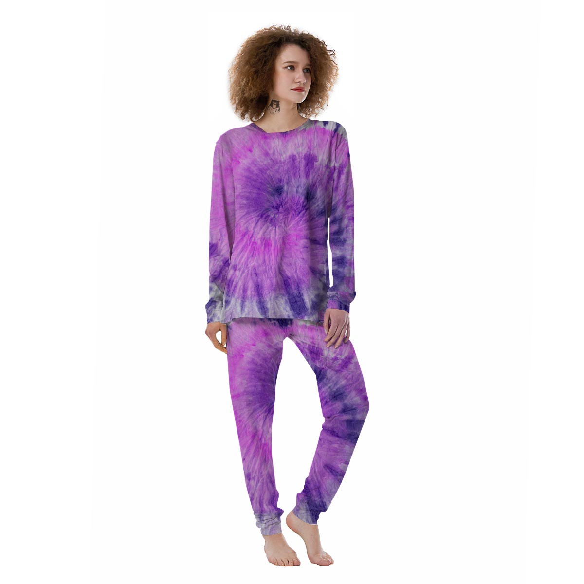 Tie Dye Purple Women's Pajamas-grizzshop