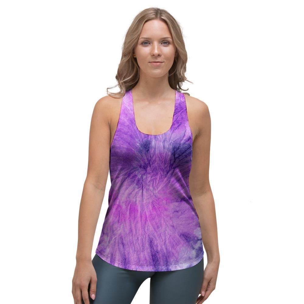Tie Dye Purple Women's Racerback Tank Top-grizzshop