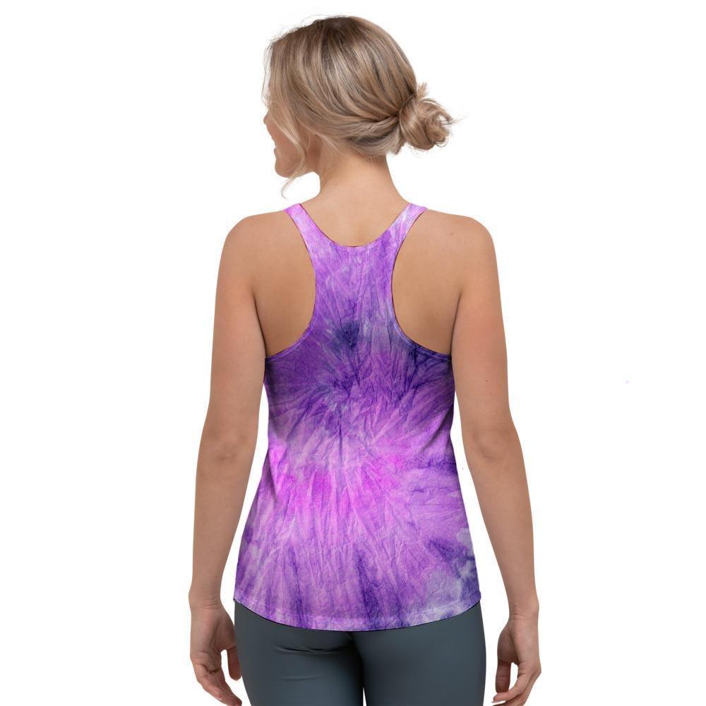 Tie Dye Purple Women's Racerback Tank Top-grizzshop
