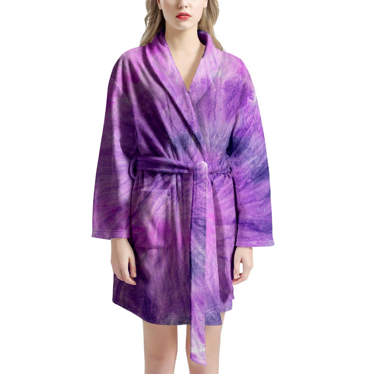 Tie Dye Purple Women's Robe-grizzshop