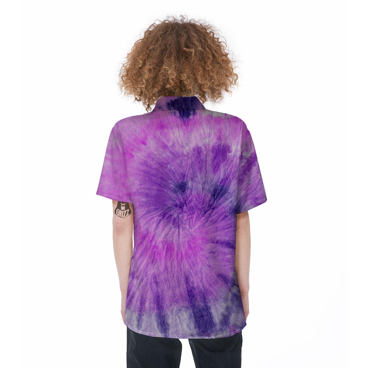 Tie Dye Purple Women's Short Sleeve Shirts-grizzshop