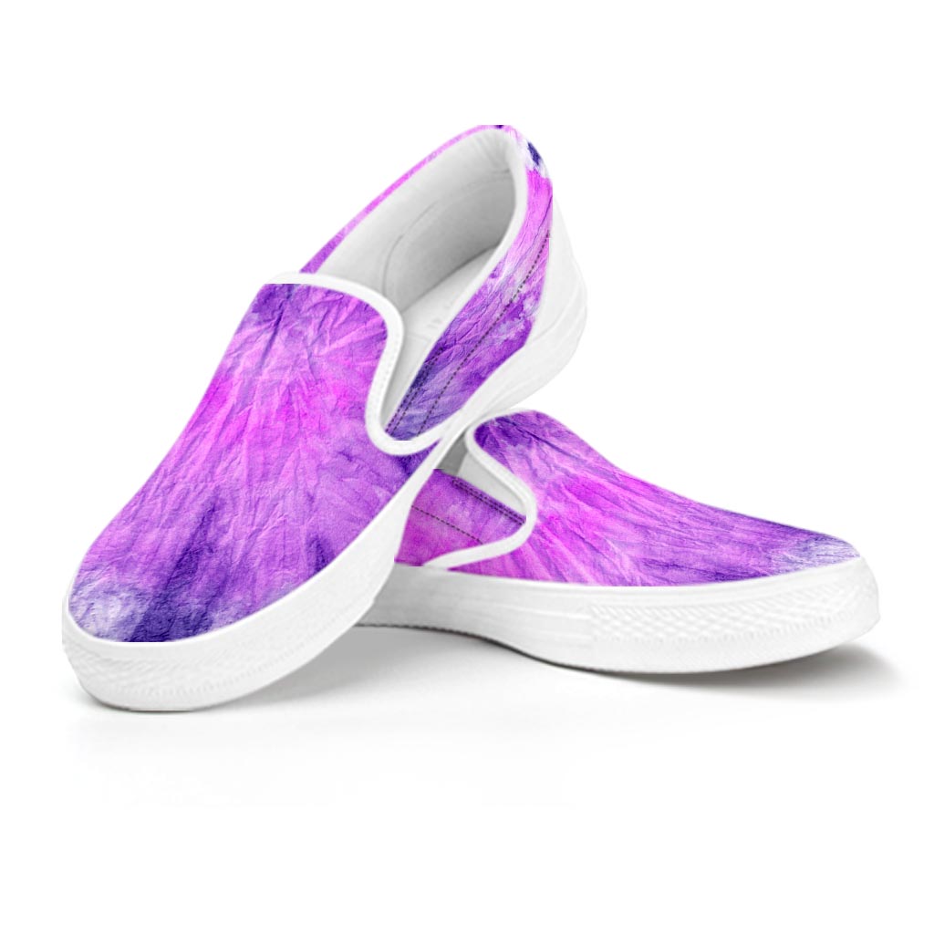 Tie Dye Purple Women's Slip On Sneakers-grizzshop