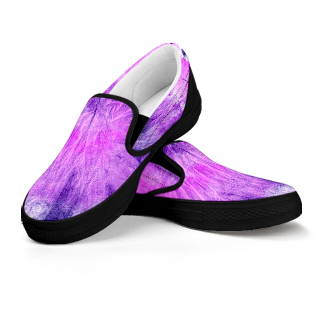 Tie Dye Purple Women's Slip On Sneakers-grizzshop