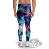 Tie Dye Rainbow And Black Print Men's Leggings-grizzshop