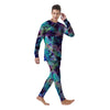 Tie Dye Rainbow And Black Print Men's Pajamas-grizzshop