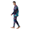 Tie Dye Rainbow And Black Print Men's Pajamas-grizzshop