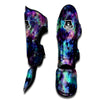 Tie Dye Rainbow And Black Print Muay Thai Shin Guards-grizzshop