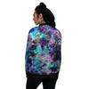 Tie Dye Rainbow And Black Print Women's Bomber Jacket-grizzshop