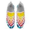 Tie Dye Rainbow Heart Print White Athletic Shoes-grizzshop