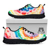 Tie Dye Rainbow Spiral Print Black Sneaker-grizzshop