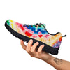 Tie Dye Rainbow Spiral Print Black Sneaker-grizzshop