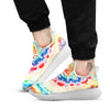 Tie Dye Rainbow Spiral Print White Athletic Shoes-grizzshop