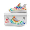 Tie Dye Rainbow Spiral Print White Athletic Shoes-grizzshop