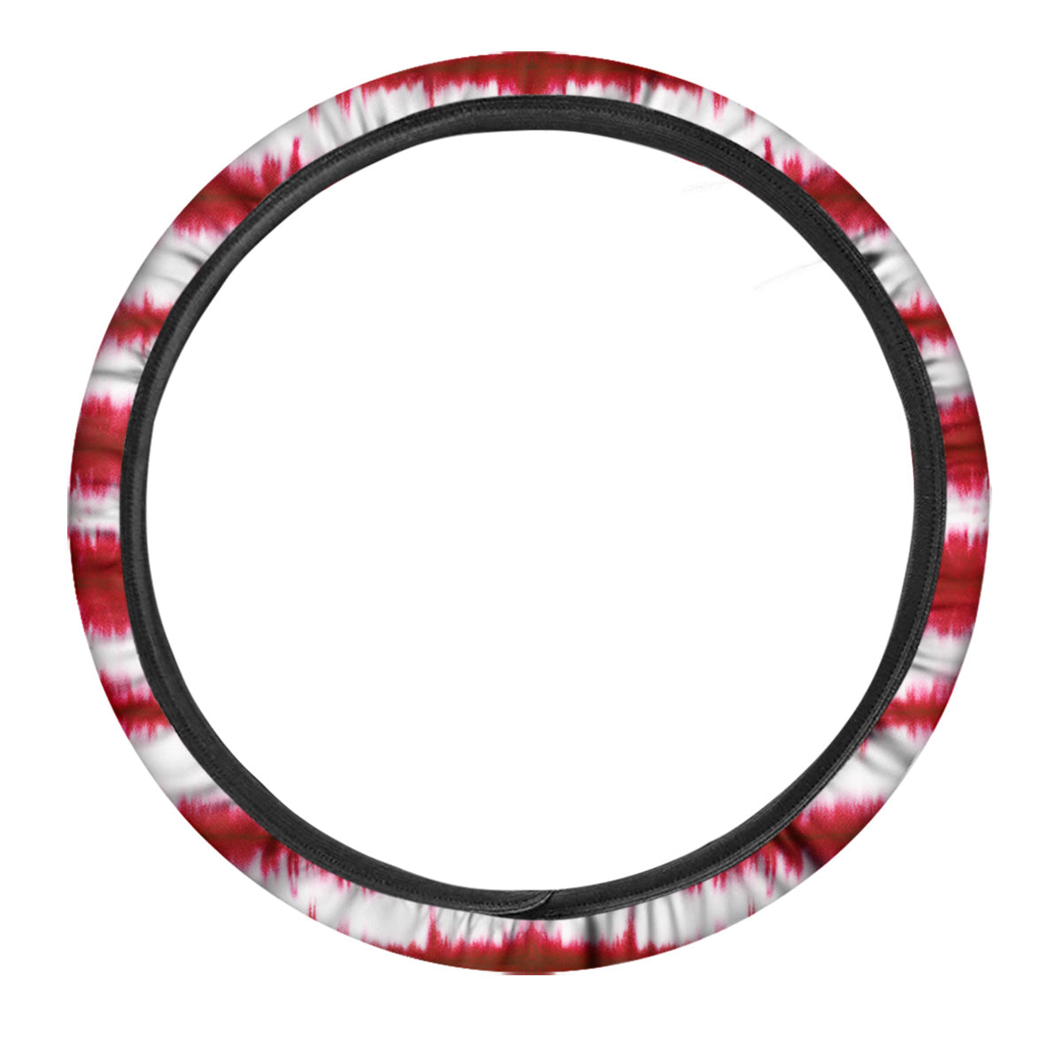 Tie Dye Red Stripe Print Pattern Car Steering Wheel Cover-grizzshop