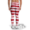 Tie Dye Red Stripe Print Pattern Men's Leggings-grizzshop